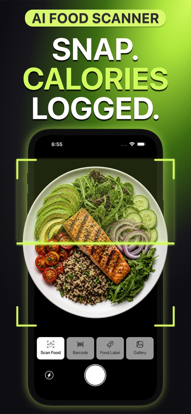 MyPlate AI food scanner — snap a meal and calories are logged automatically